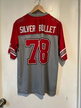 Coors Light Silver Bullet Jersey Red  Gray Promo Football Jersey #78 Men Sz S
